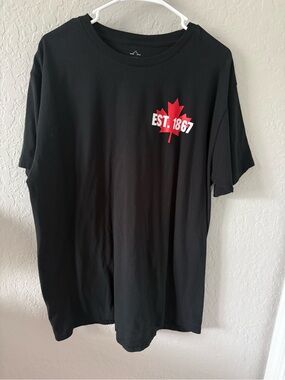 Men's Black Graphic Tee with Red Maple Leaf EST. 1867